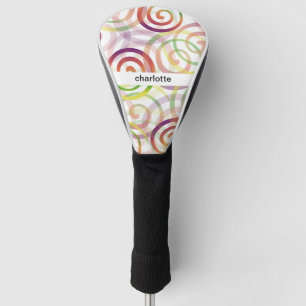 Couvre-club De Golf Motif Rainbow Spirales personnalisé