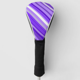 Couvre-club De Golf Motif rayé pourpre et blanc