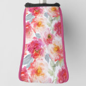 Couvre-club De Golf Motif rose Aquarelle Peony (Tourné à 90°)
