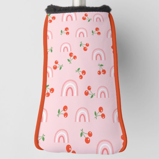 Couvre-club De Golf Motif rose arc-en-ciel cerise (Tourné à 90°)