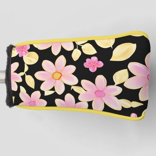 Couvre-club De Golf Motif rose et noir (Devant)