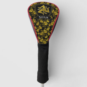 Couvre-club De Golf Motif sicilien classique de feuille d'or de