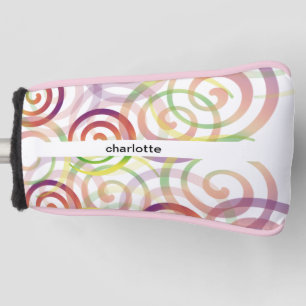 Couvre-club De Golf Motif spiral arc-en-ciel personnalisé