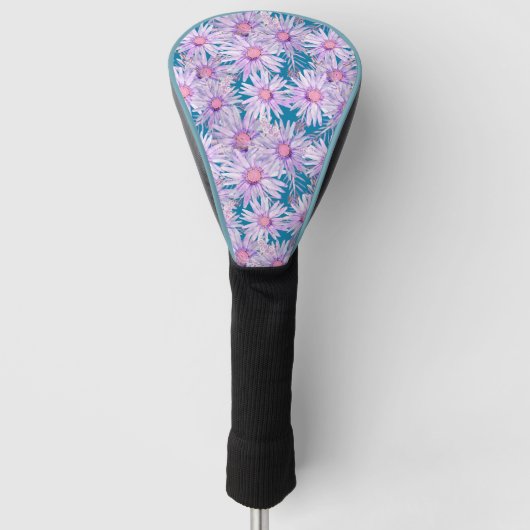 Couvre-club De Golf Motif super Retro Purple Daisy (Devant)