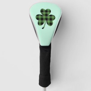 Couvre-club De Golf Motif trèfle à quatre feuilles carreaux buffle ver