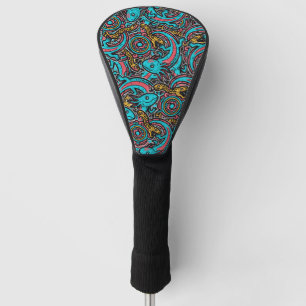 Couvre-club De Golf Motif tribal Xolotl Axolotl aztèque mythe boho