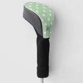 Couvre-club De Golf Motif Vert Classique Monogramme Points (Incliné)
