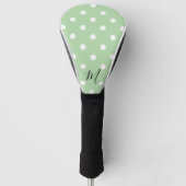 Couvre-club De Golf Motif Vert Classique Monogramme Points (Devant)