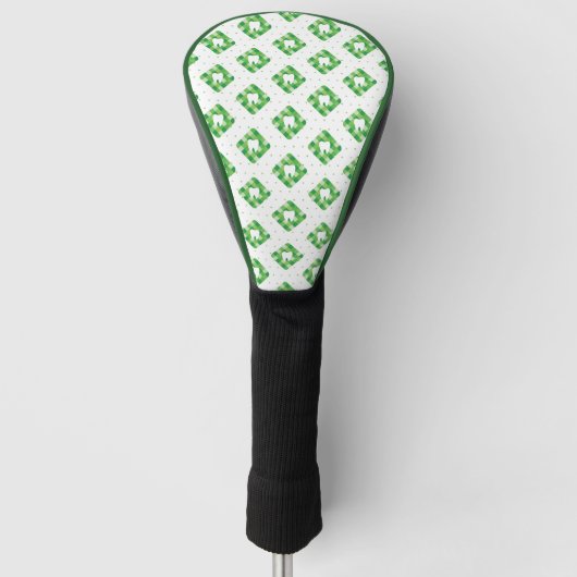 Couvre-club De Golf Motif vert de dent de plaid (Devant)
