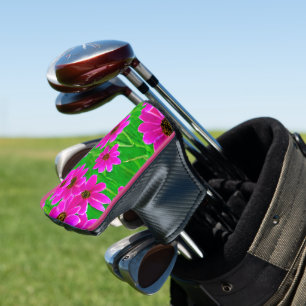 Couvre-club De Golf Motif vert et rose vif