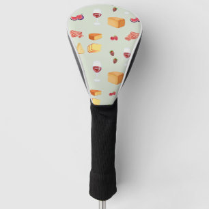 Couvre-club De Golf Motif Vin et Fromage