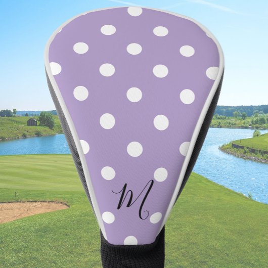 Couvre-club De Golf Motif Violet Classique Monogramme Points