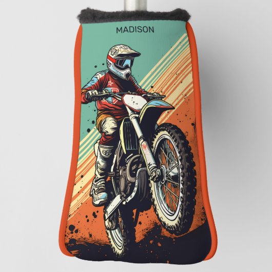 Couvre-club De Golf Motocross de nom personnalisé (Tourné à 90°)