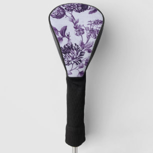 Couvre-club De Golf Mûre Toile floral pourpre bleu No.2