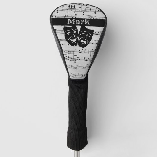 Couvre-club De Golf Musique d'argent et masques de théâtre (Devant)