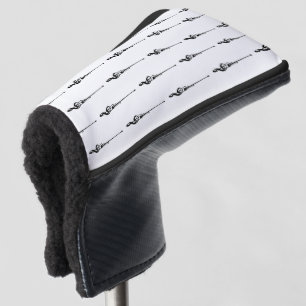 Couvre-club De Golf Musique Motif Melting Treble Clef noir et blanc