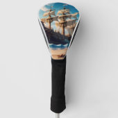 Couvre-club De Golf Navire pirate de plage tropicale (Devant)