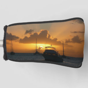 Couvre-club De Golf Navires et Sunset Tropical Seascape