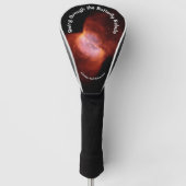 Couvre-club De Golf Nébuleuse à papillon monogramme - orange rose | (Devant)