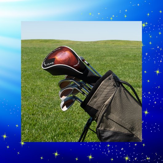 Couvre-club De Golf Nébuleuse à papillon monogramme - orange rose |