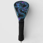 Couvre-club De Golf Neon Blue Dragon Golf Head Couverture (Devant)
