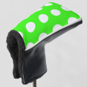 Couvre-club De Golf Neon Green Blanc Grand Pois (Devant 3/4)