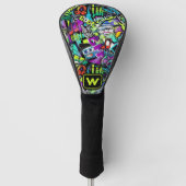 Couvre-club De Golf Neon Pop Music Graffiti Street Art Monogramme (Devant)