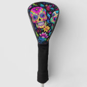 Couvre-club De Golf Neon Sugar Skull (Devant)