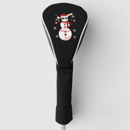 Couvre-club De Golf Noël Baseball Snowman Santa Hat Cadeau (Devant)