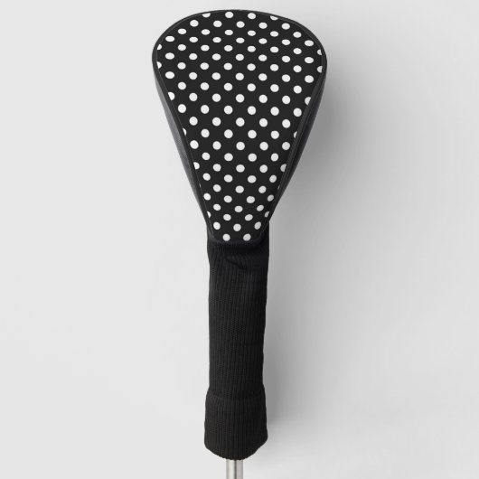 Couvre-club De Golf Noir avec points blancs (Devant)