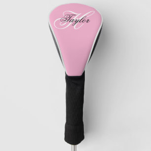 Couvre-club De Golf Noir et blanc Fatigue Monogramme rose