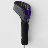 Couvre-club De Golf Noir et violet monogrammes triés (Incliné)