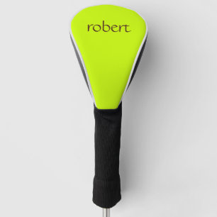 Couvre-club De Golf Nom Brown moderne Tendance Lime Zest