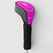 Couvre-club De Golf Nom de golf à monogramme rose (Incliné)