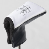 Couvre-club De Golf Nom de monogramme d'écriture élégante (Devant 3/4)