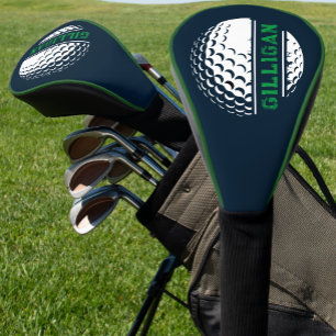 Couvre-club De Golf Nom des golfeurs bleu et vert