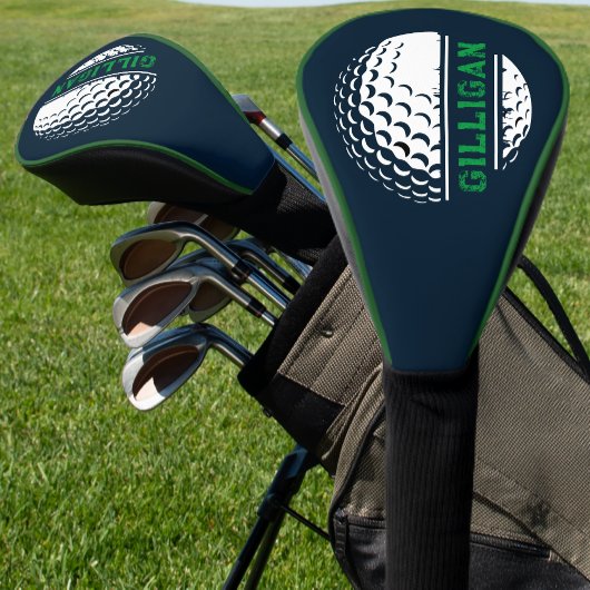 Couvre-club De Golf Nom des golfeurs bleus et verts