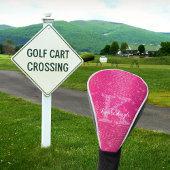 Couvre-club De Golf Nom du monogramme Chic Hot Rose Glam Diamond