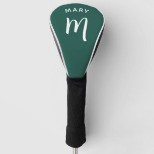 Couvre-club De Golf Nom du monogramme Emerald Green