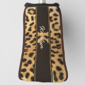 Couvre-club De Golf Nom du monogramme Empreinte de léopard (Tourné à 90°)