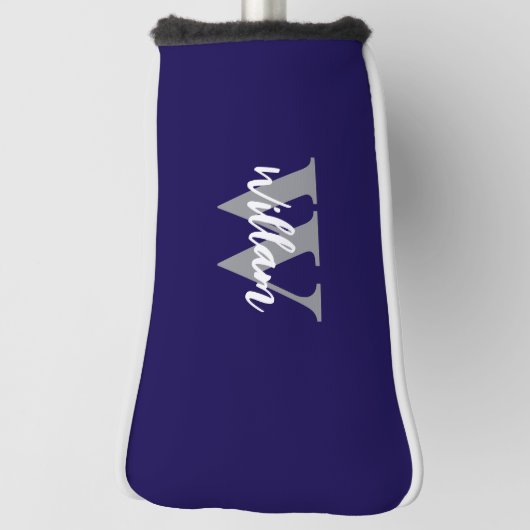 Couvre-club De Golf Nom élégant du script de monogramme (Tourné à 90°)