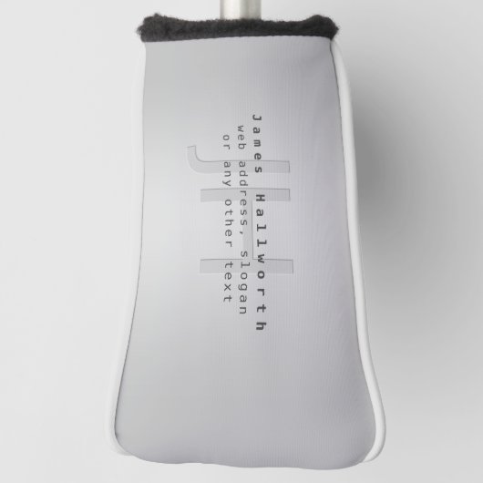 Couvre-club De Golf Nom et Slogan modifiable moderne | Gradient gris (Tourné à 90°)