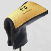 Couvre-club De Golf Nom initial du monogramme d'or (Devant 3/4)