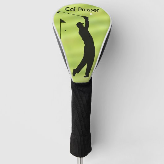 Couvre-club De Golf Nom modifiable Golfer sur le vert (Devant)