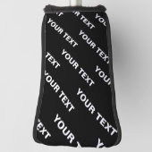 Couvre-club De Golf Nom modifiable répété en gras | Blanc noir simple (Tourné à 90°)