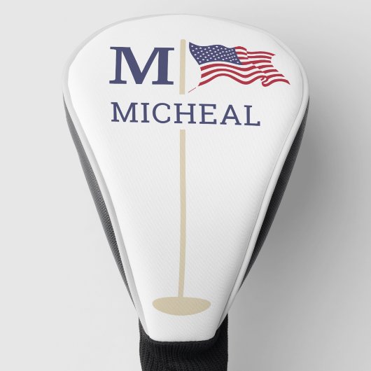 Couvre-club De Golf Nom Monogramme Drapeau Américain
