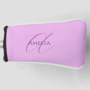 Couvre-club De Golf Nom Monogramme Lettre initiale Orchid & Lilac