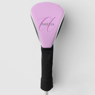 Couvre-club De Golf Nom Monogramme Lettre initiale Orchid & Lilac