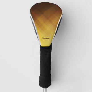 Couvre-club De Golf Nom monogramme moderne brun jaune
