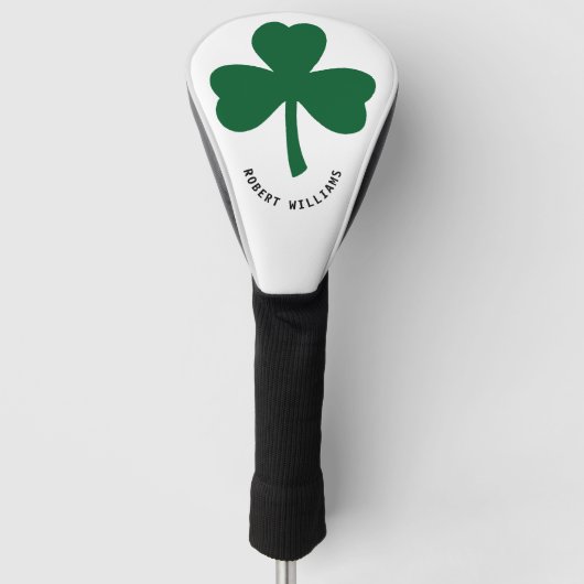 Couvre-club De Golf Nom monogramme Shamrock (Devant)